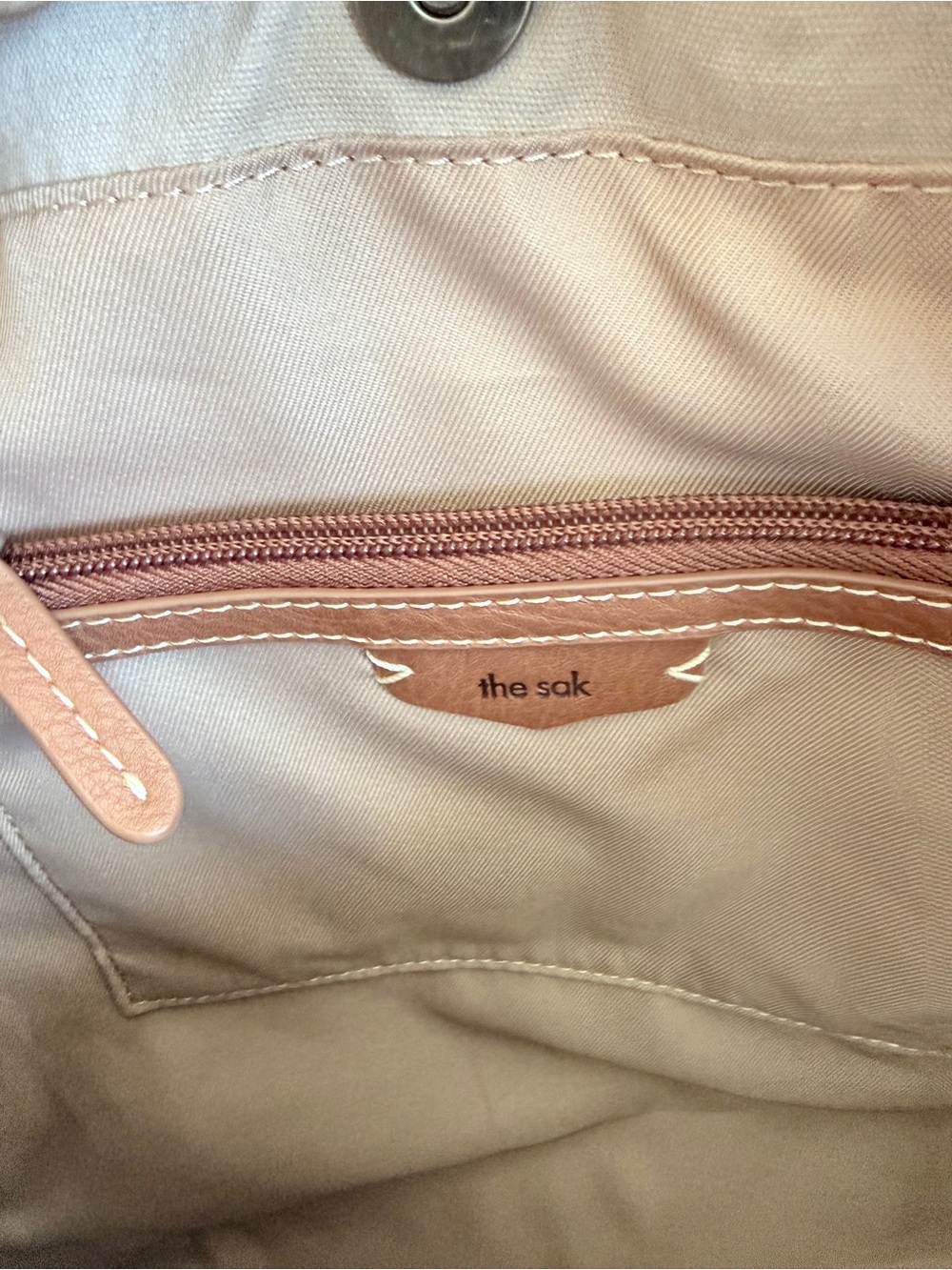 The Sak Los Feliz Large Leather Tote Sand NWT - Picture 8 of 9
